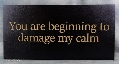 Damage Calm Sign, 18x9