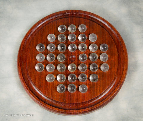 Marble Solitaire Game, Padauk Wood
